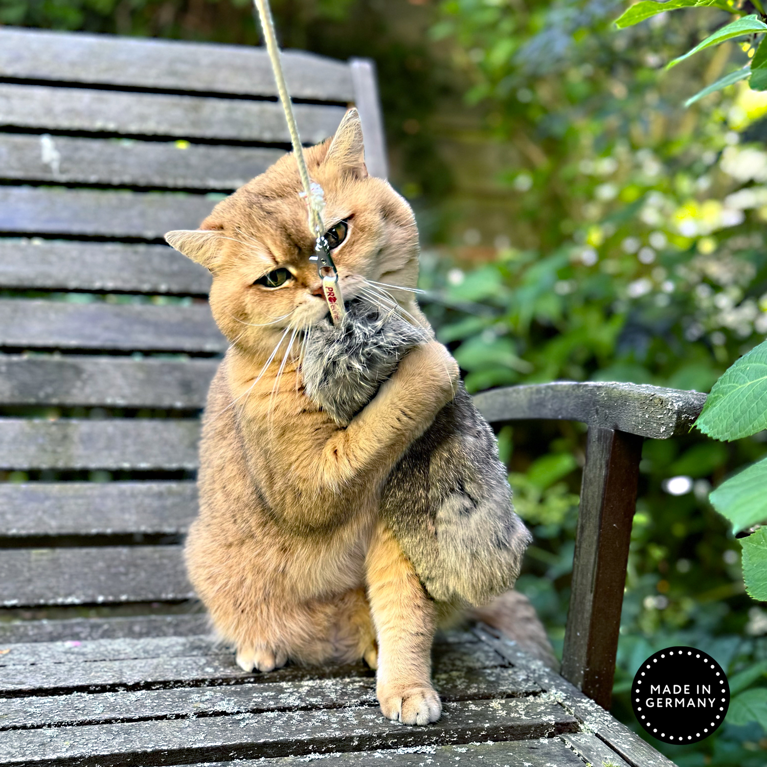 Hasenfell Anhänger für Katzenangel